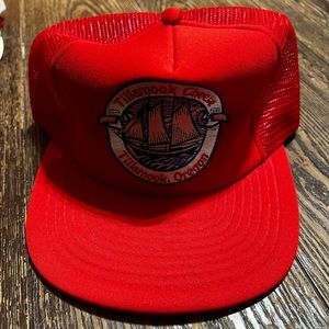 Tillamook Cheese Tillamook Oregon Vintage Red Snapback Hat.